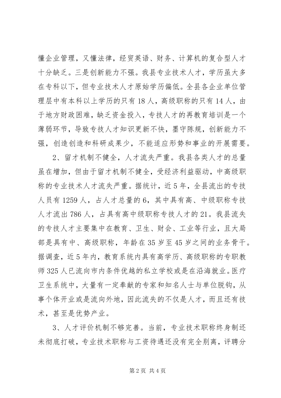 2023年县级人才队伍建设存在的问题与对策.docx_第2页