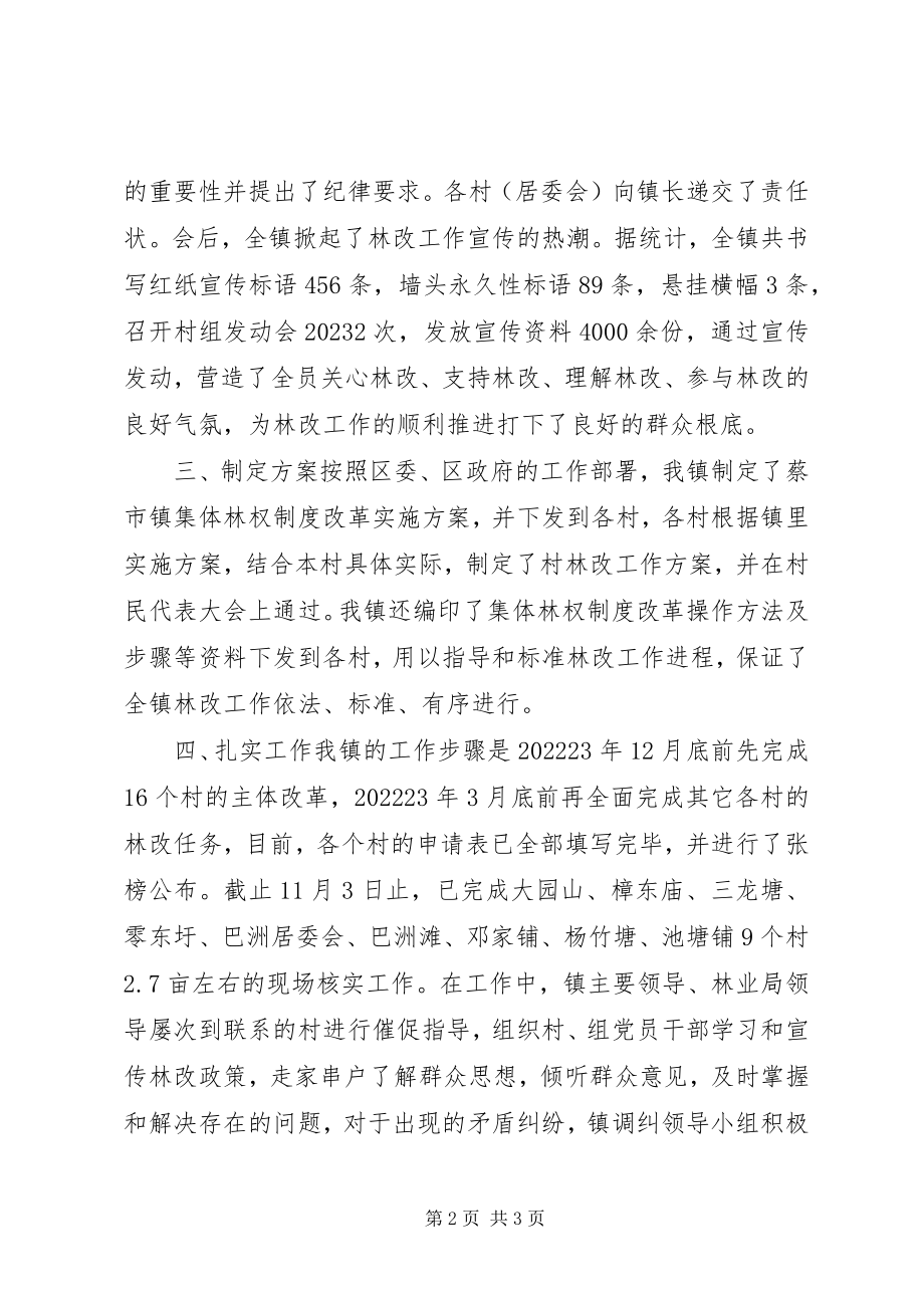 2023年乡镇集体林权制度改革工作进展情况汇报材料.docx_第2页