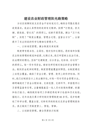 2023年建设农业财政管理阳光路策略.docx