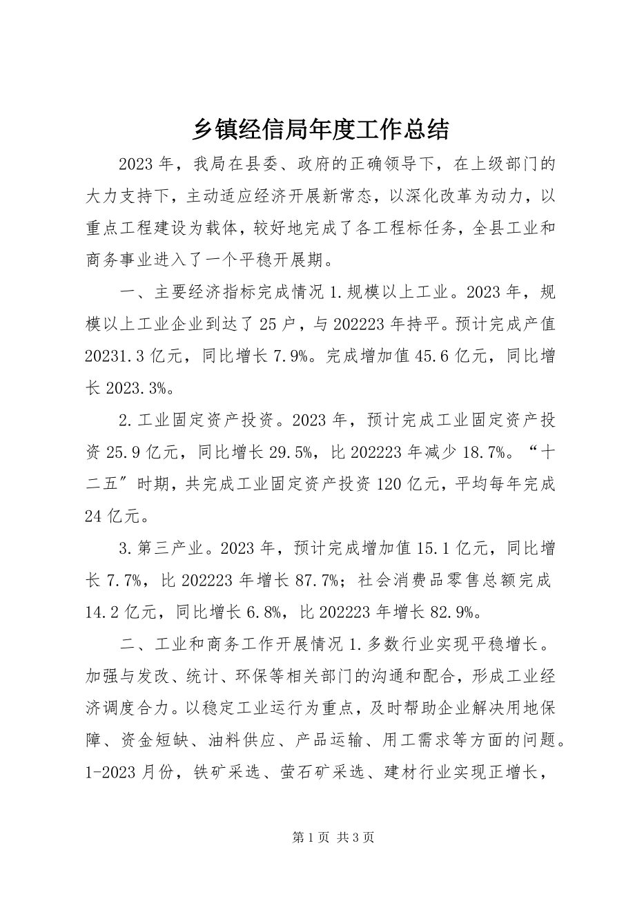 2023年乡镇经信局年度工作总结.docx_第1页