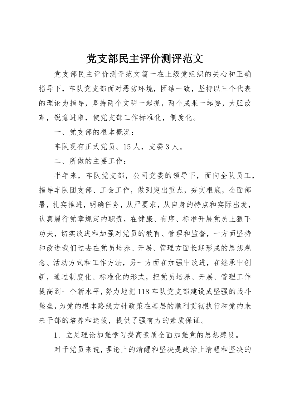 2023年党支部民主评价测评.docx_第1页