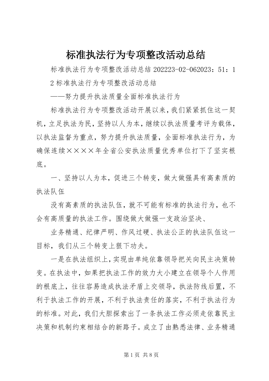 2023年规范执法行为专项整改活动总结.docx_第1页