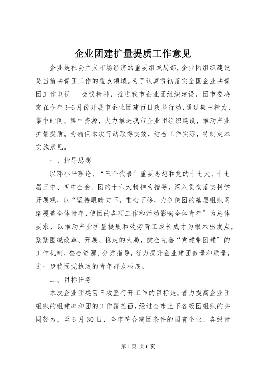 2023年企业团建扩量提质工作意见.docx_第1页