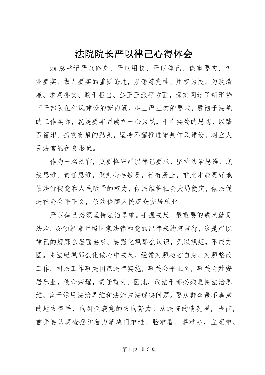 2023年法院院长严以律己心得体会.docx_第1页