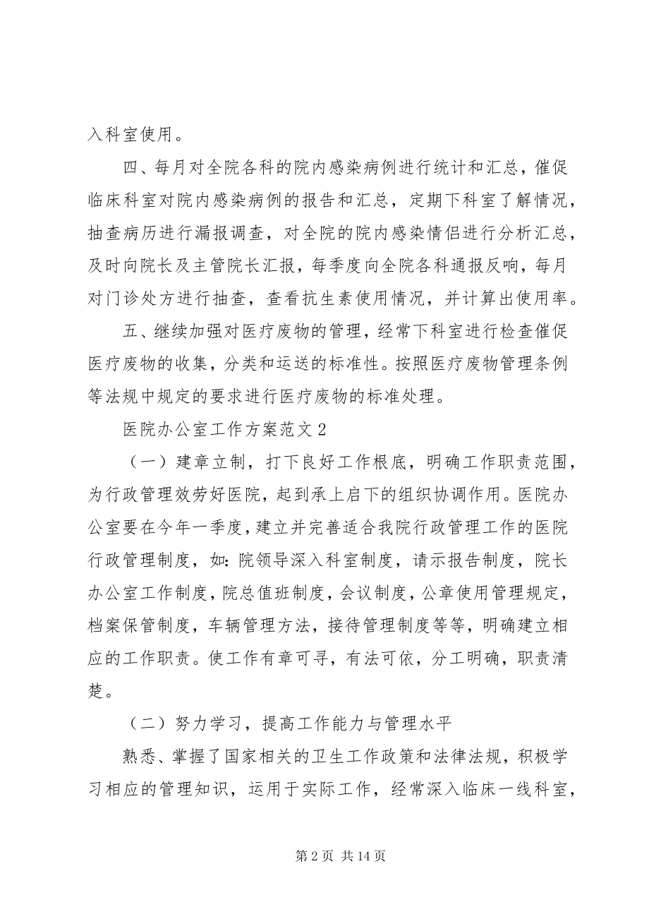 2023年医院办公室工作计划新编.docx_第2页