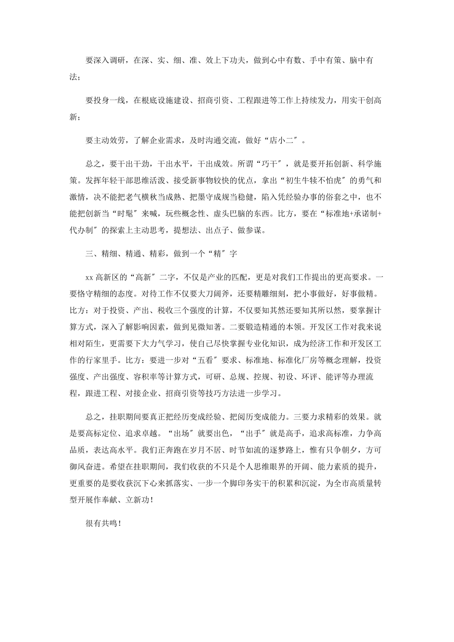 2023年开发区挂职干部在挂职干部座谈会上发言.docx_第2页