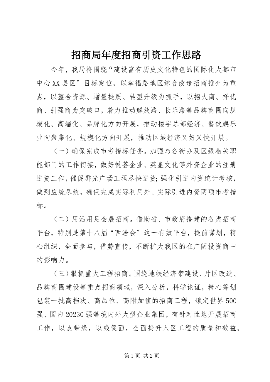 2023年招商局年度招商引资工作思路.docx_第1页