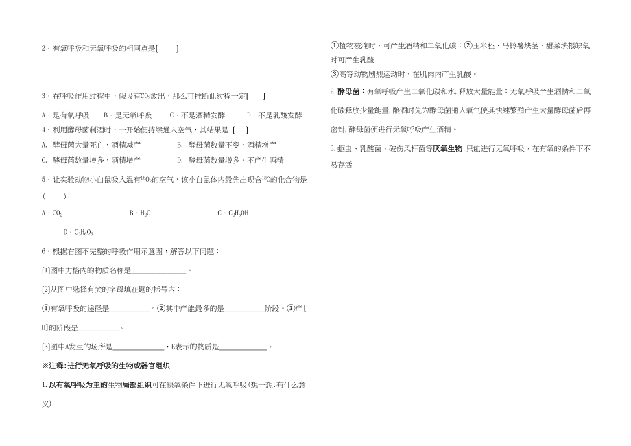 2023年高中生物细胞呼吸学案新人教版必修1.docx_第3页