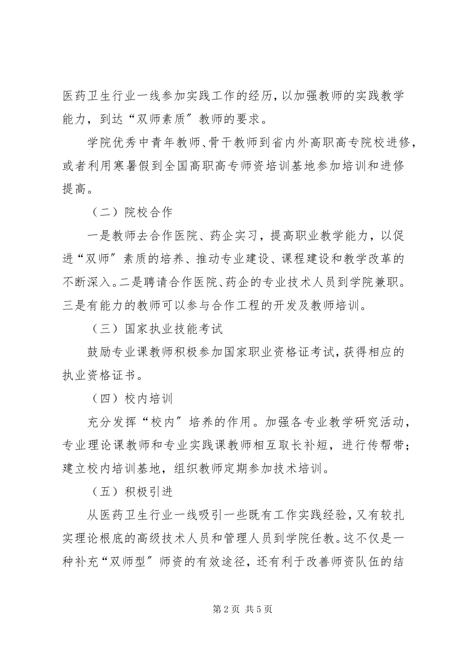 2023年平顶山教育学院双师型教师队伍建设规划与实施方案.docx_第2页