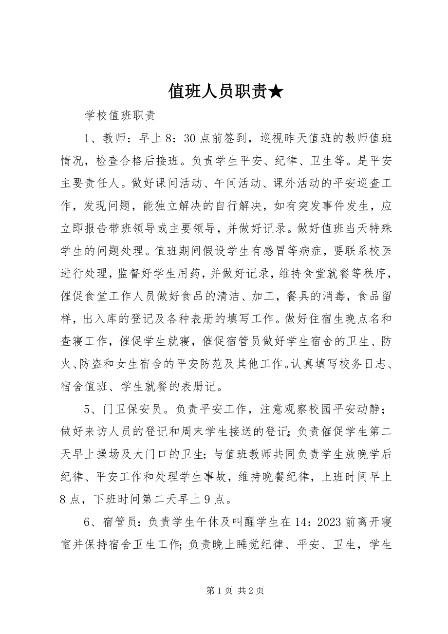 2023年值班人员职责.docx_第1页