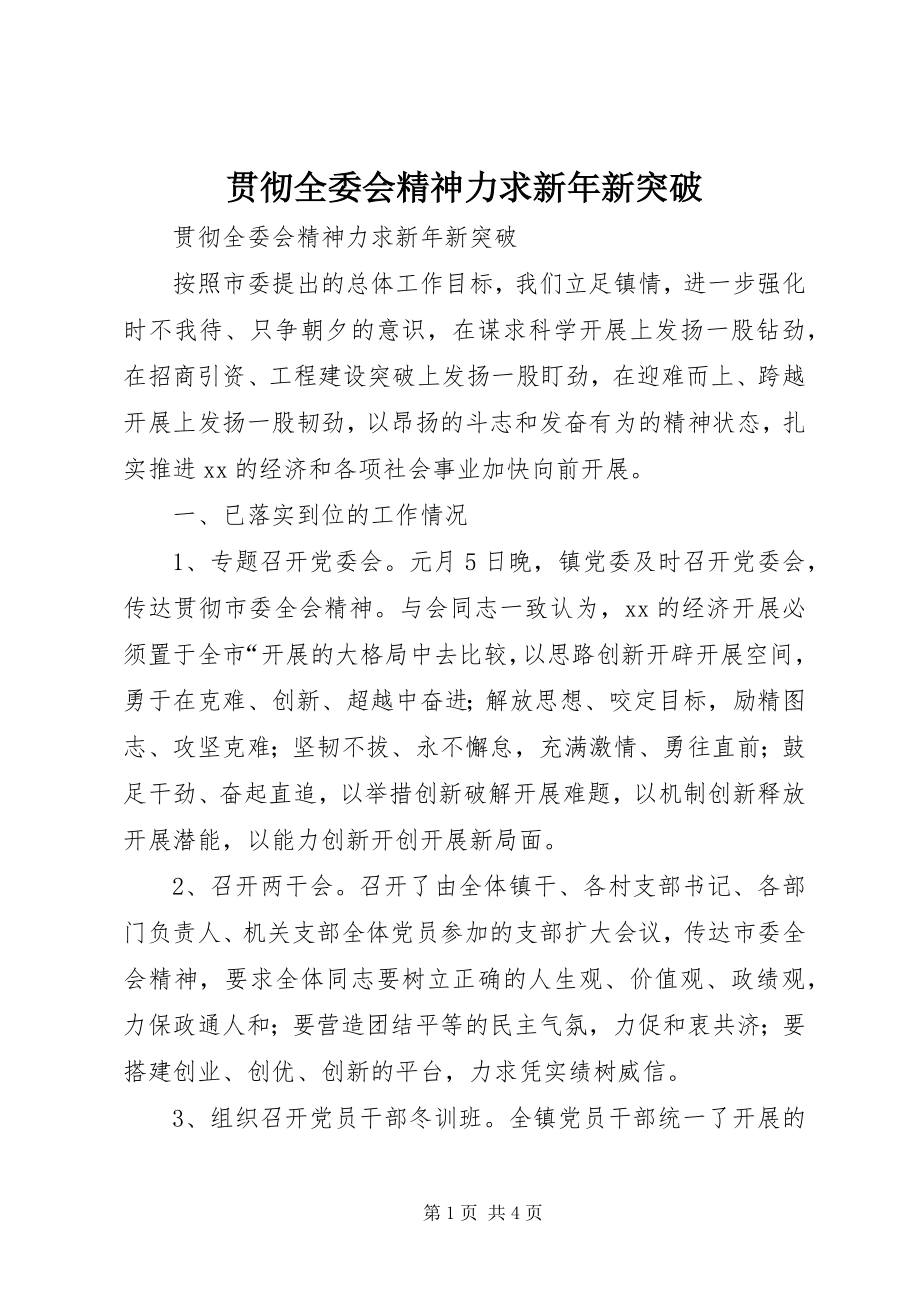 2023年贯彻全委会精神力求新新突破.docx_第1页