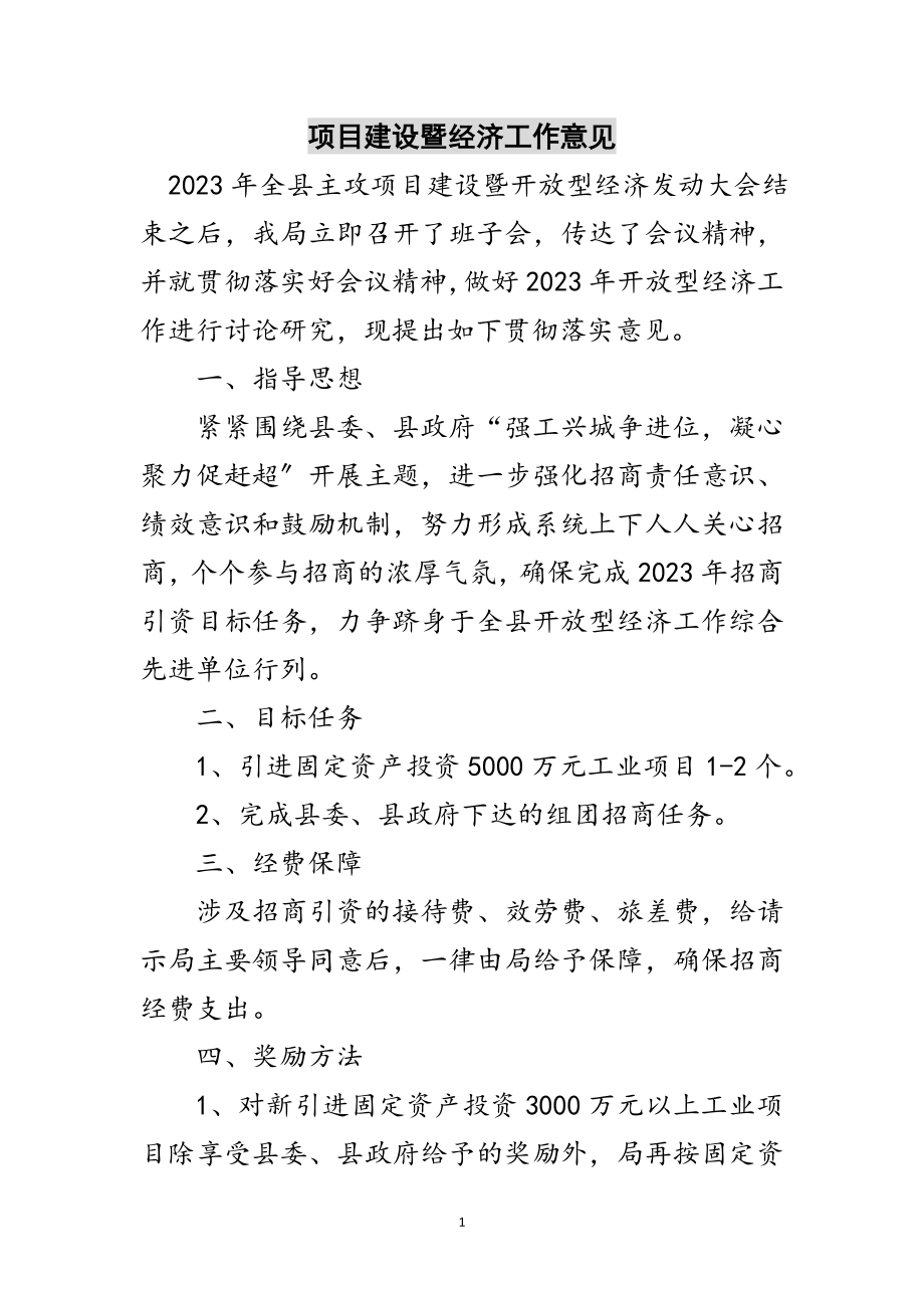 2023年项目建设暨经济工作意见范文.doc_第1页