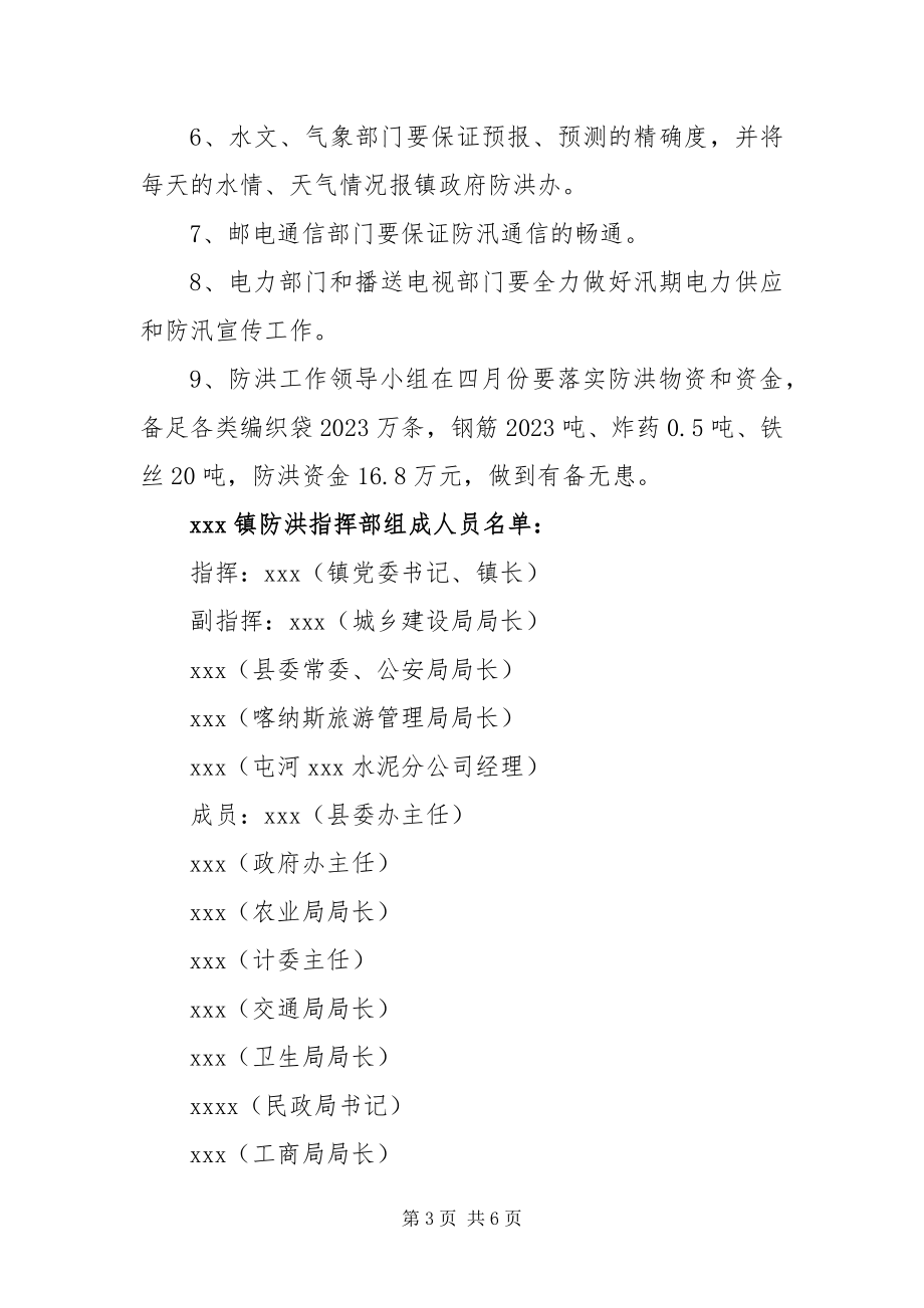 2023年XXX镇防洪应急预案新编.docx_第3页