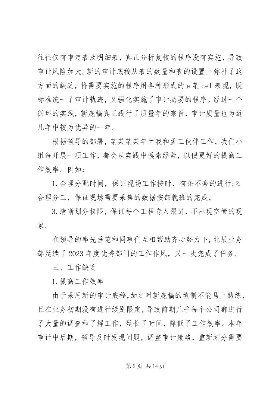 2023年公司财务审计年终总结及计划范本.docx_第2页