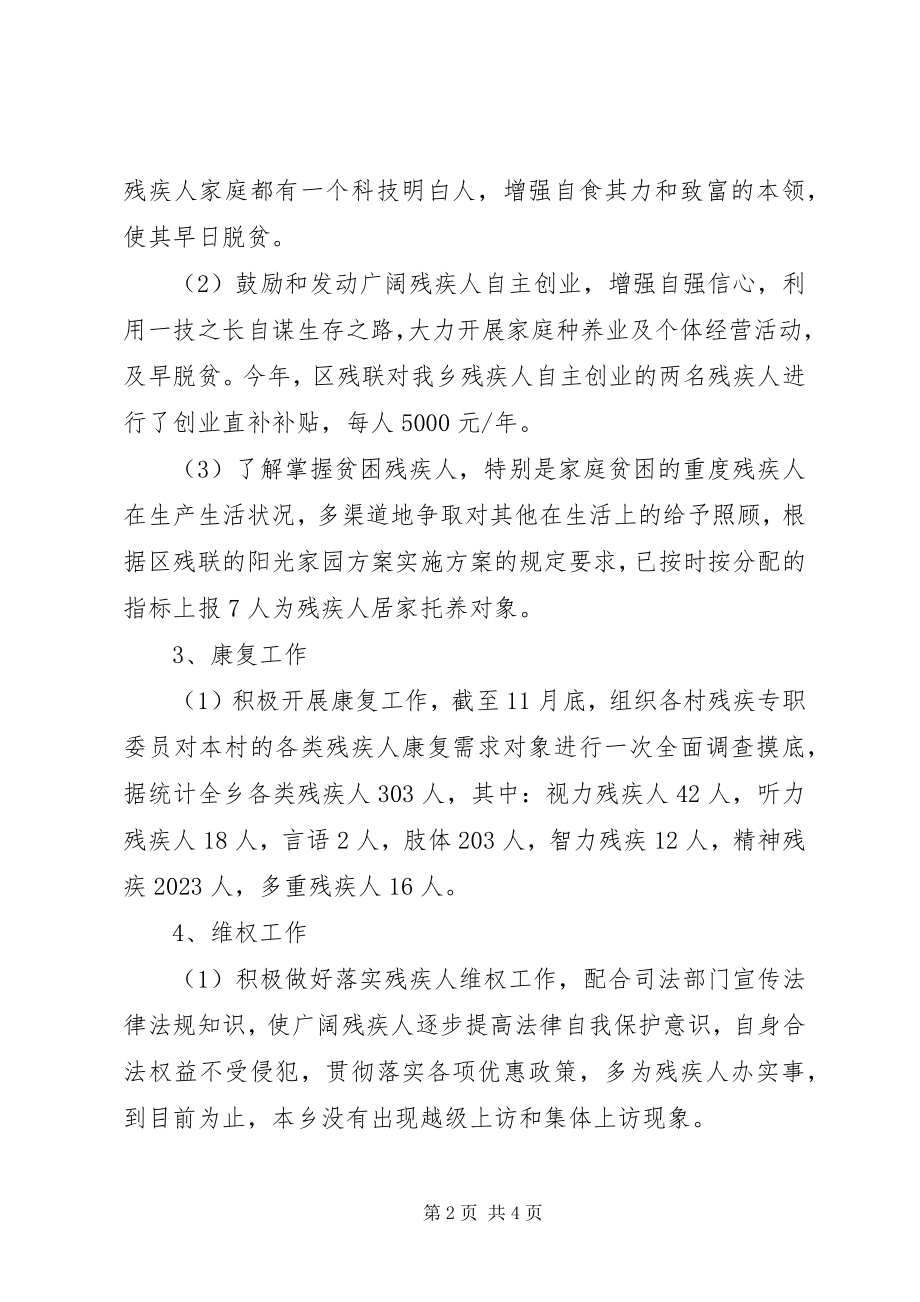 2023年乡镇残联年度民生工作总结.docx_第2页