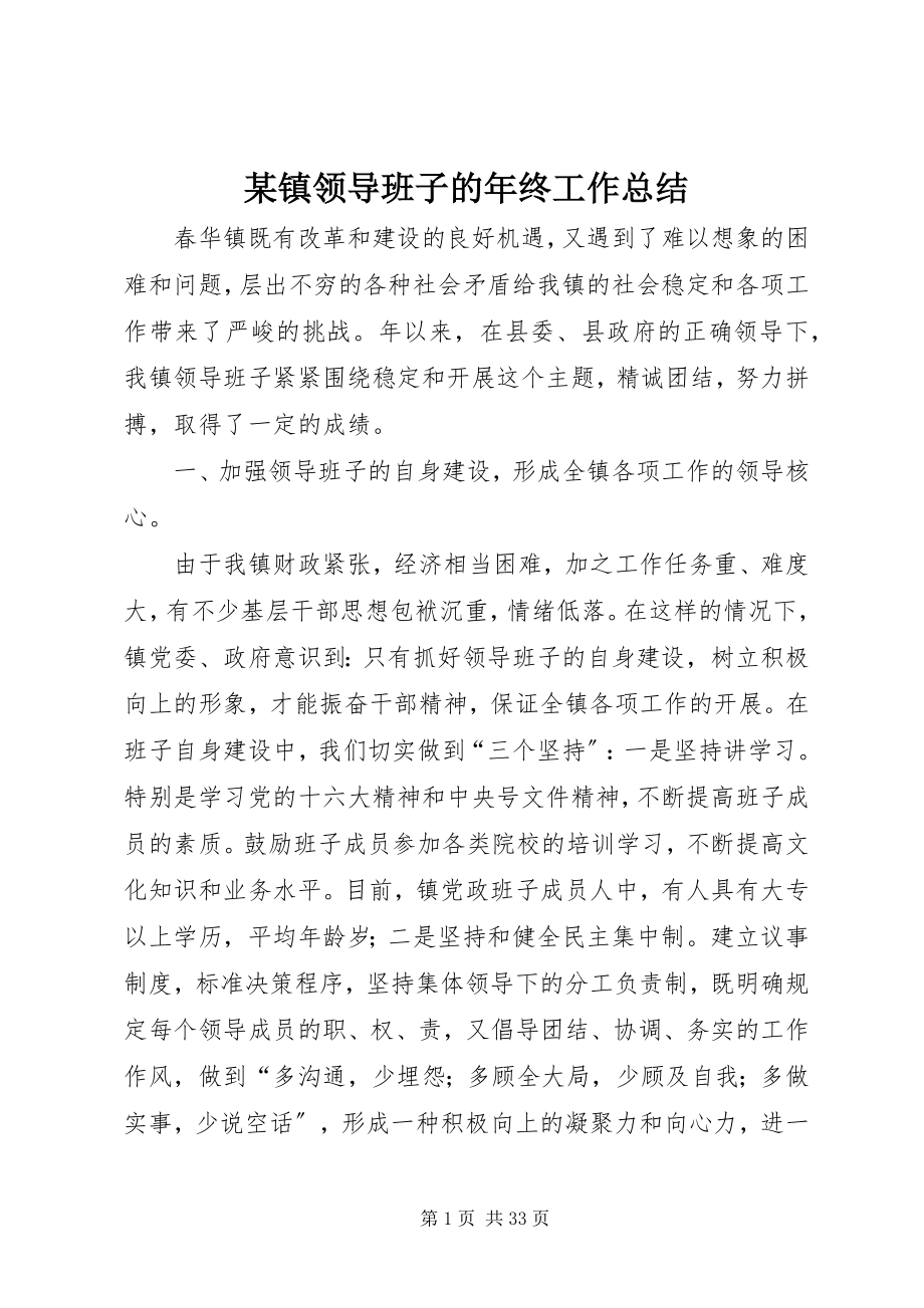 2023年xx镇领导班子的年终工作总结.docx_第1页