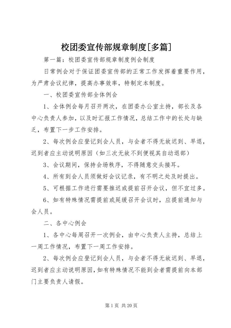 2023年校团委宣传部规章制度多篇.docx_第1页