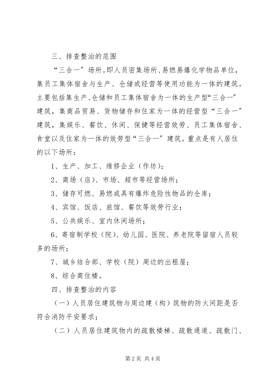 2023年区三合一场所火灾隐患排查整治专项行动方案.docx_第2页