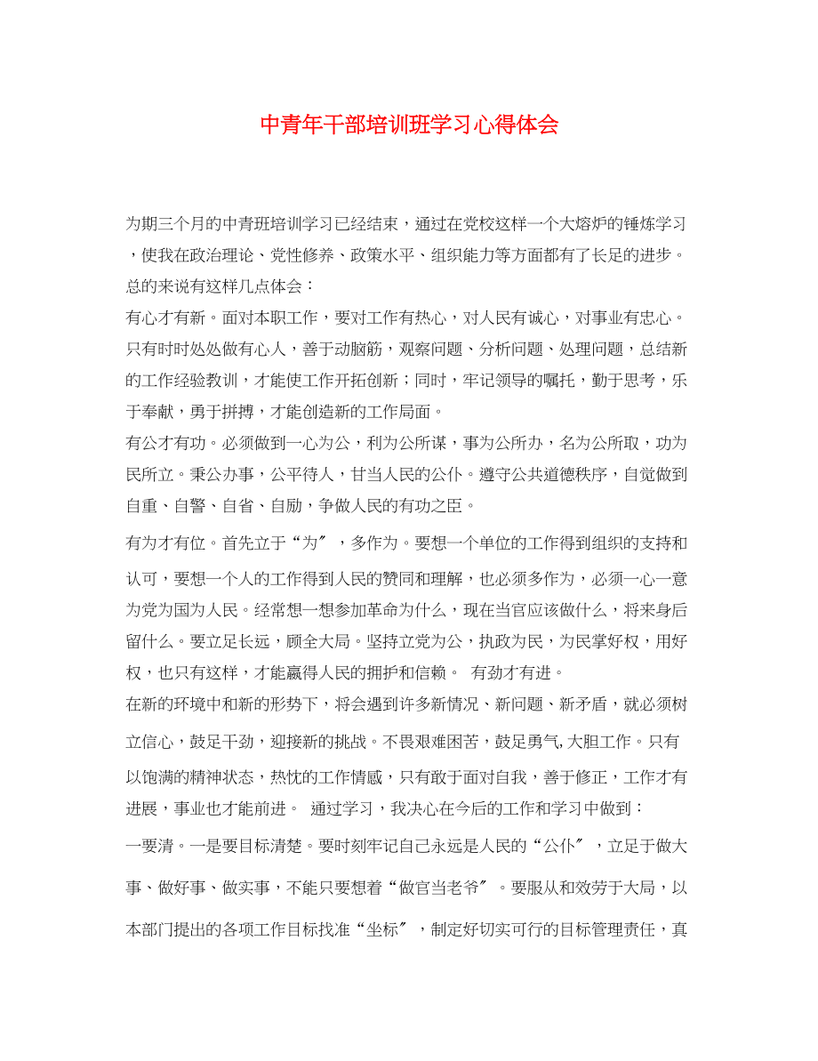 2023年中青干部培训班学习心得体会.docx_第1页