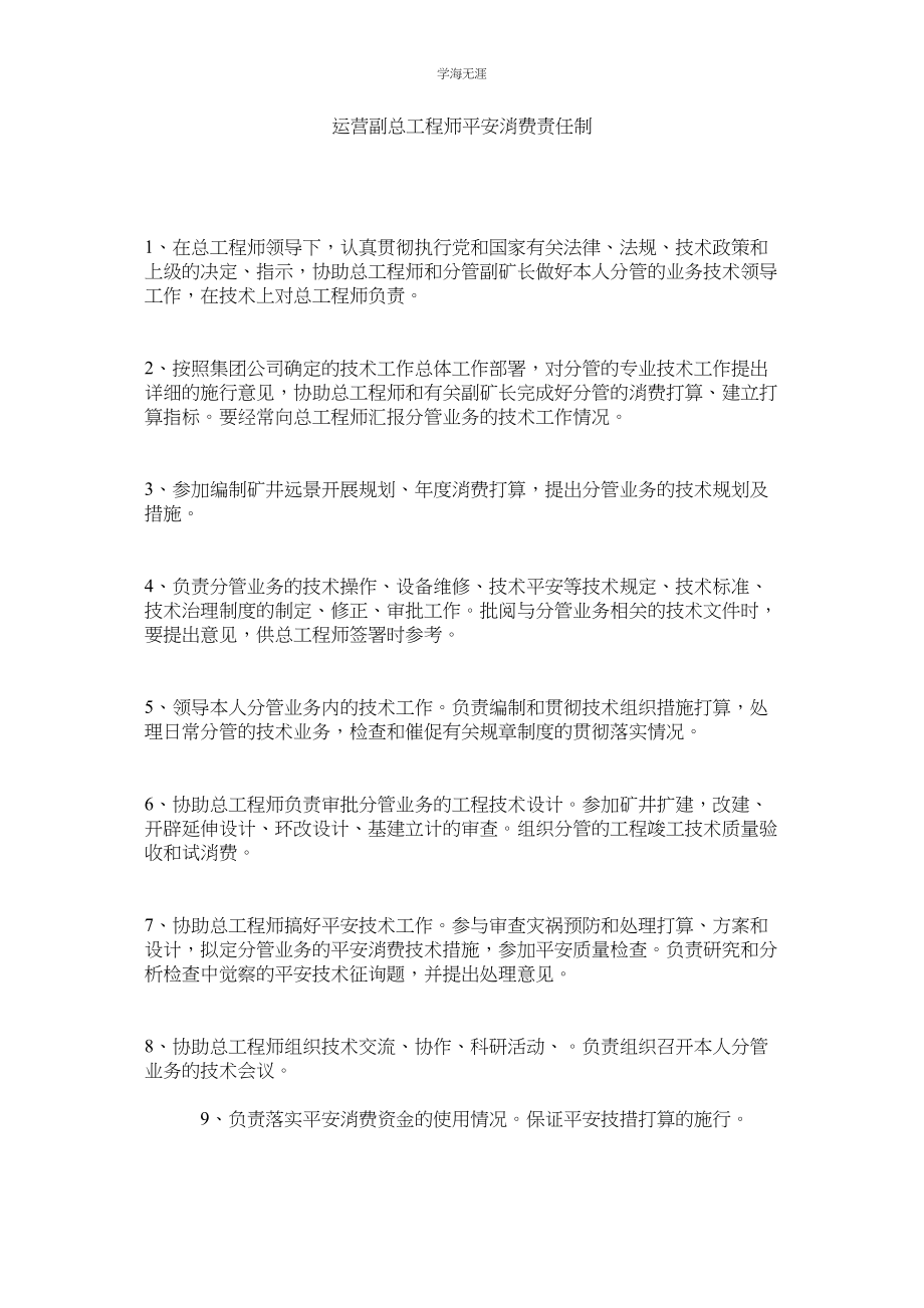 2023年经营副总工程师安全生产责任制.docx_第1页