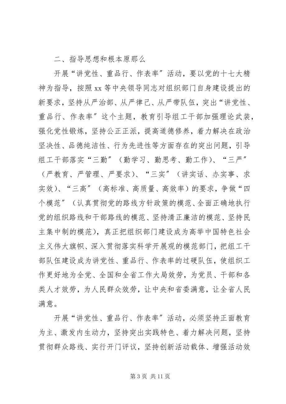 2023年讲党性重品行作表率活动的实施意见.docx_第3页