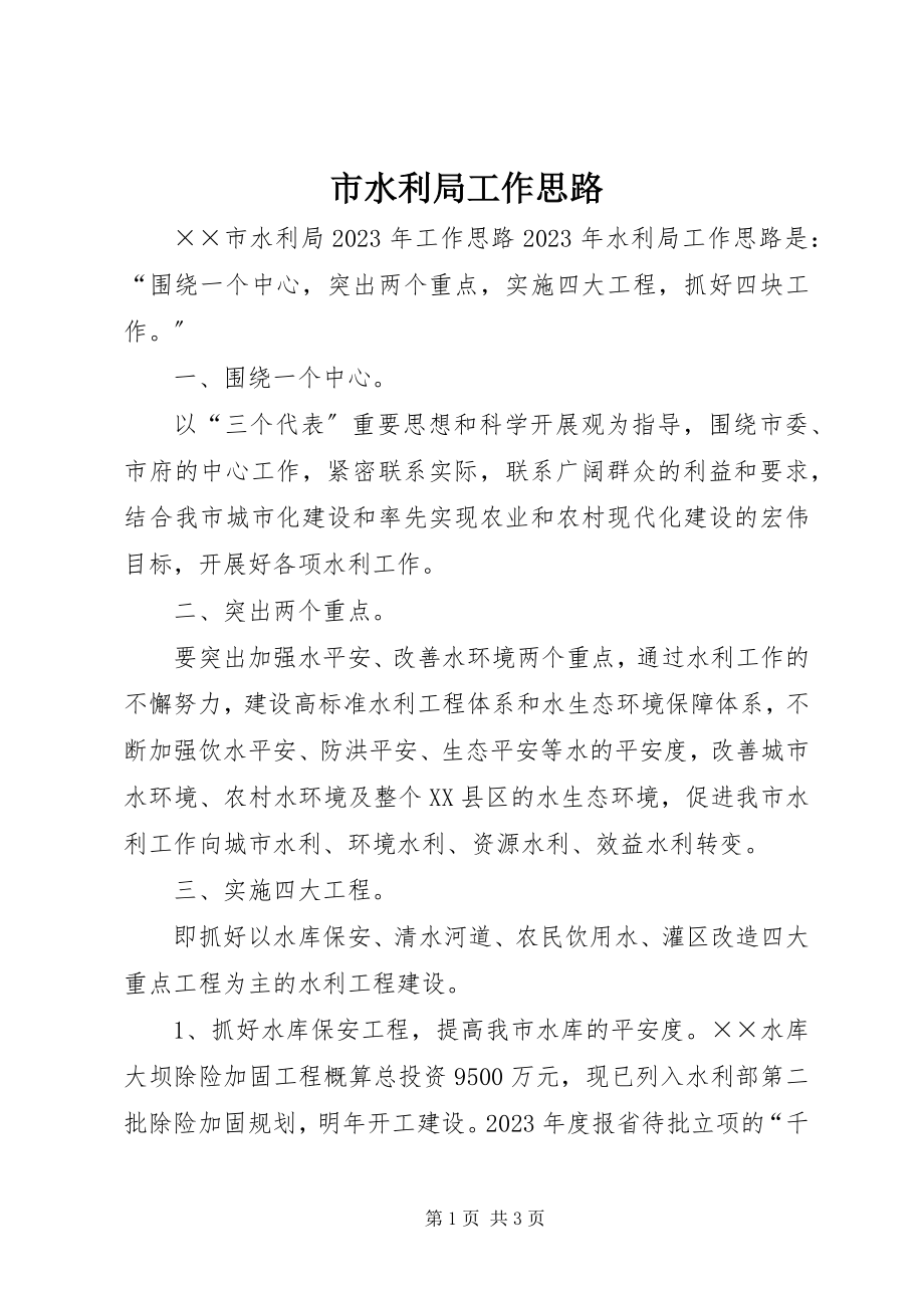 2023年市水利局工作思路.docx_第1页