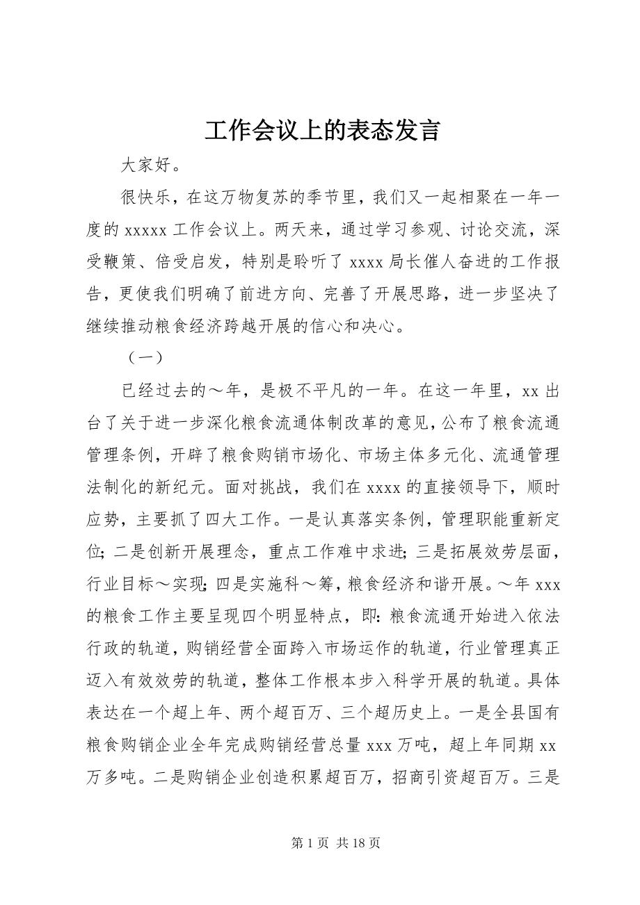 2023年工作会议上的表态讲话.docx_第1页