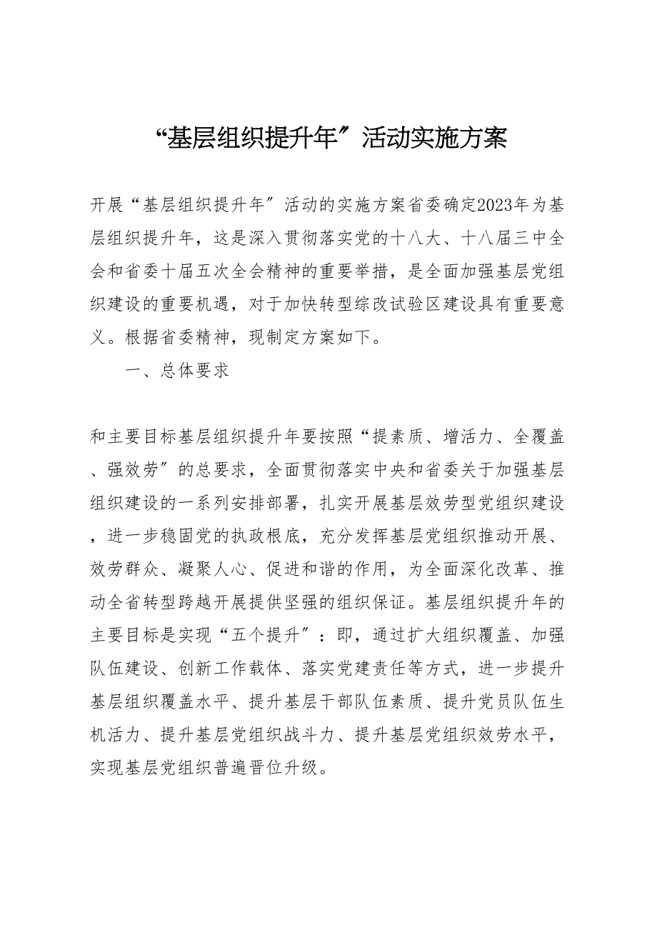 2023年基层组织提升年活动实施方案.doc_第1页