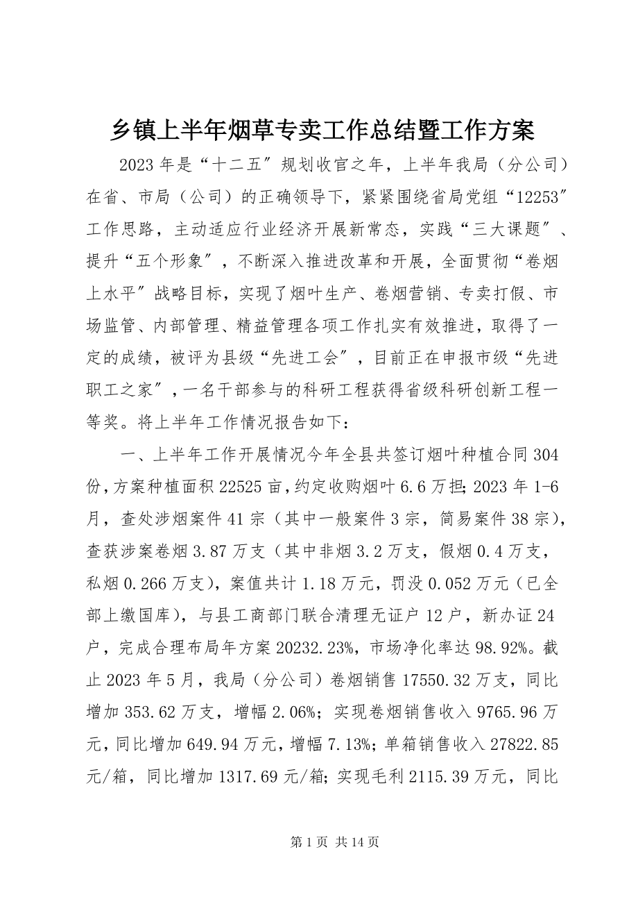 2023年乡镇上半年烟草专卖工作总结暨工作计划.docx_第1页