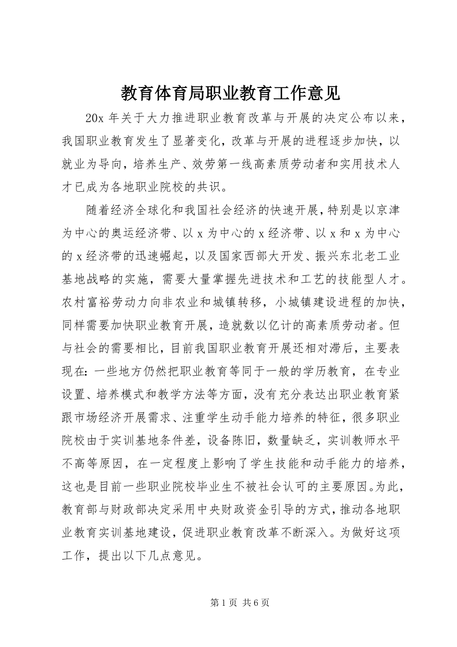 2023年教育局职业教育工作意见.docx_第1页