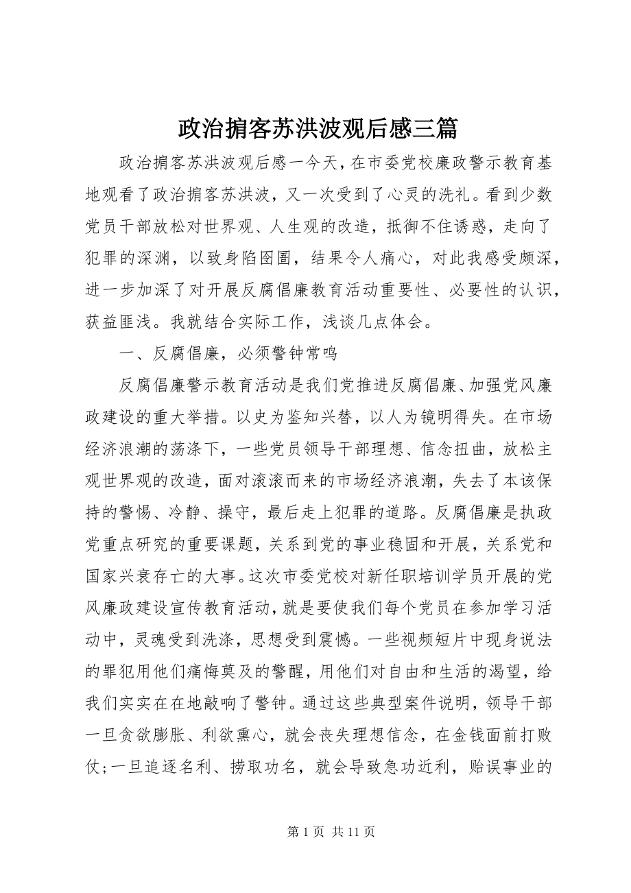 2023年《政治掮客苏洪波》观后感三篇新编.docx_第1页