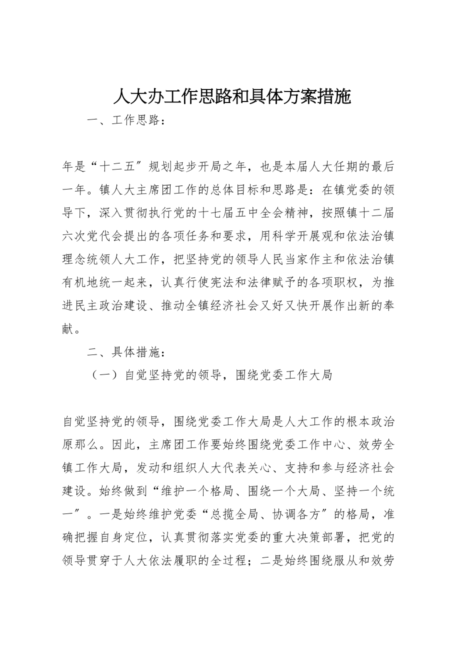 2023年人大办工作思路和具体方案措施.doc_第1页