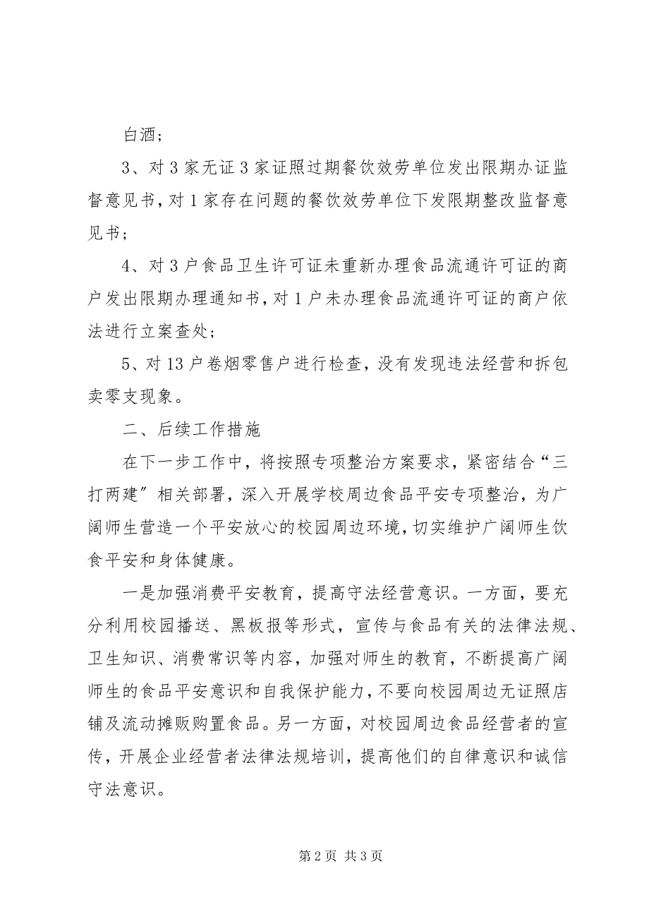 2023年学校周边食品整治专项行动工作汇报.docx_第2页