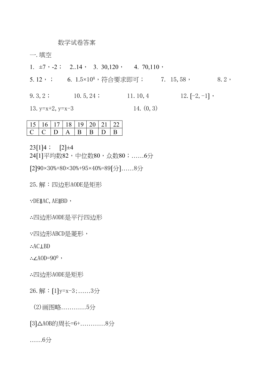 2023年镇江市八年级数学期末试卷及答案3.docx_第1页