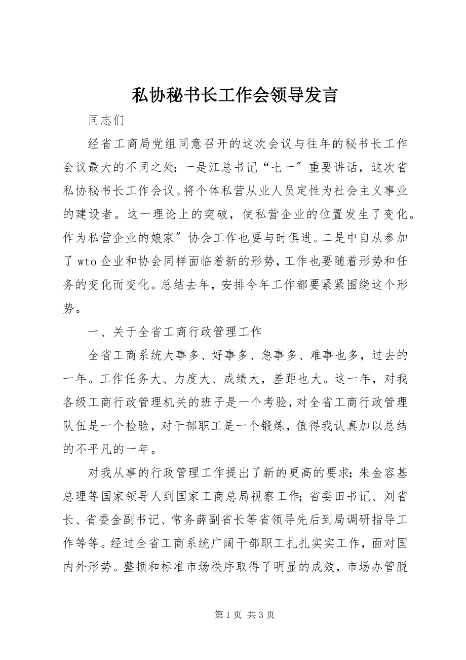 2023年私协秘书长工作会领导讲话.docx_第1页