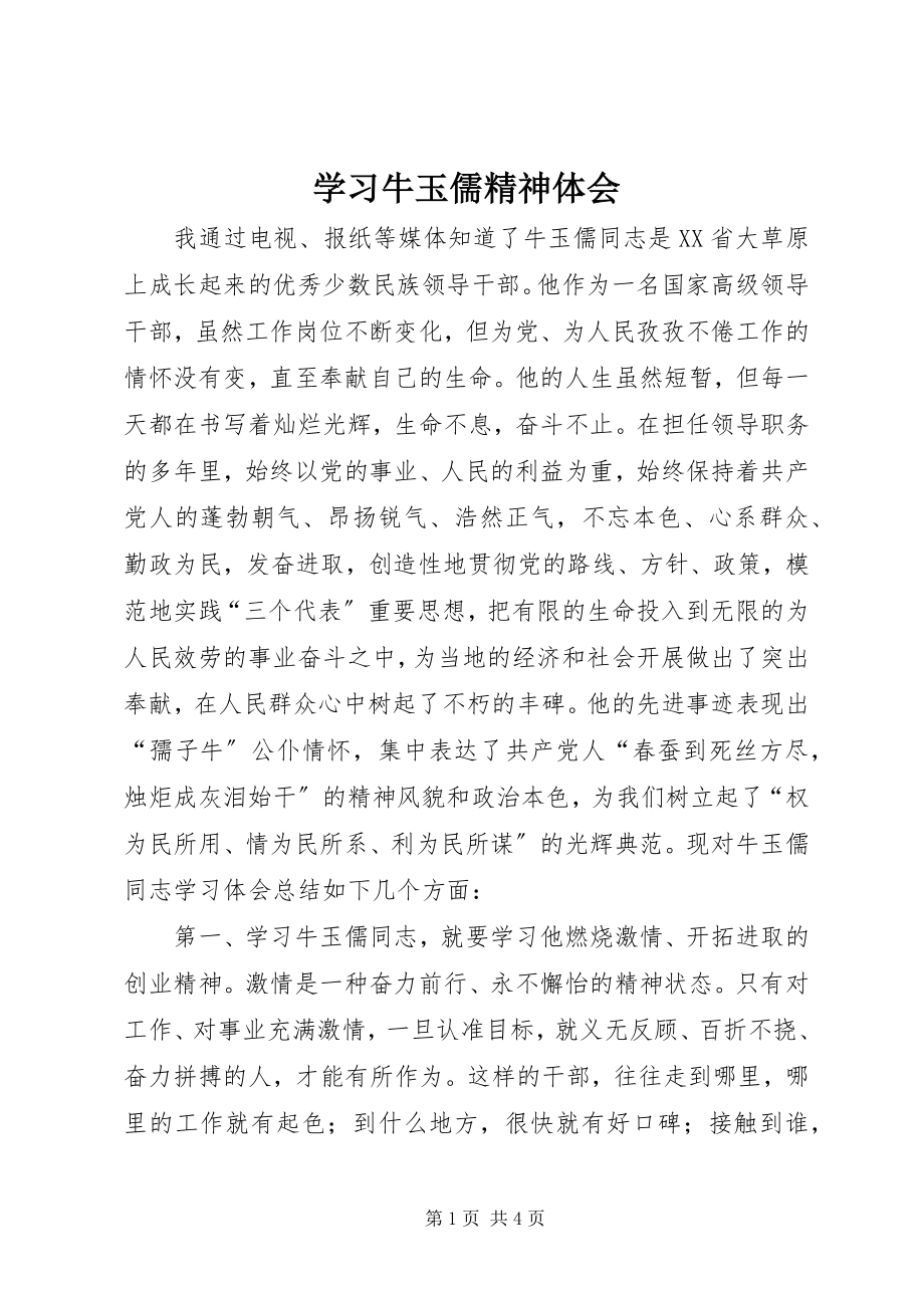 2023年学习牛玉儒精神体会.docx_第1页