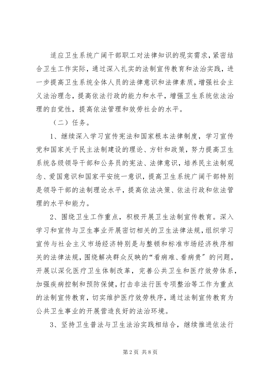 2023年卫生系统开展法制宣传教育的第五个五年规划.docx_第2页