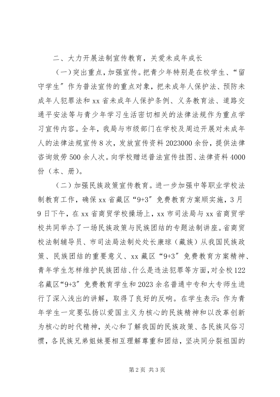 2023年市司法局未成年人思想道德建设工作总结.docx_第2页