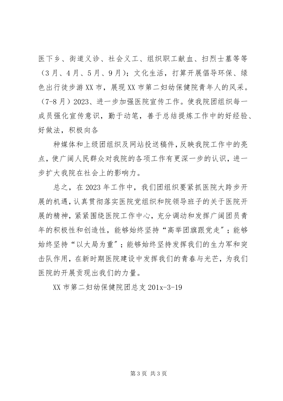 2023年医院团总支工作计划新编.docx_第3页