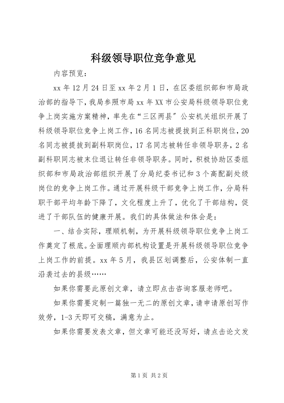 2023年科级领导职位竞争意见.docx_第1页