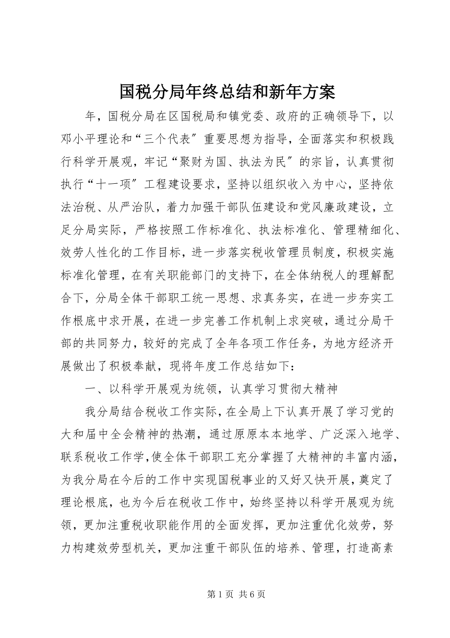 2023年国税分局终总结和新计划.docx_第1页