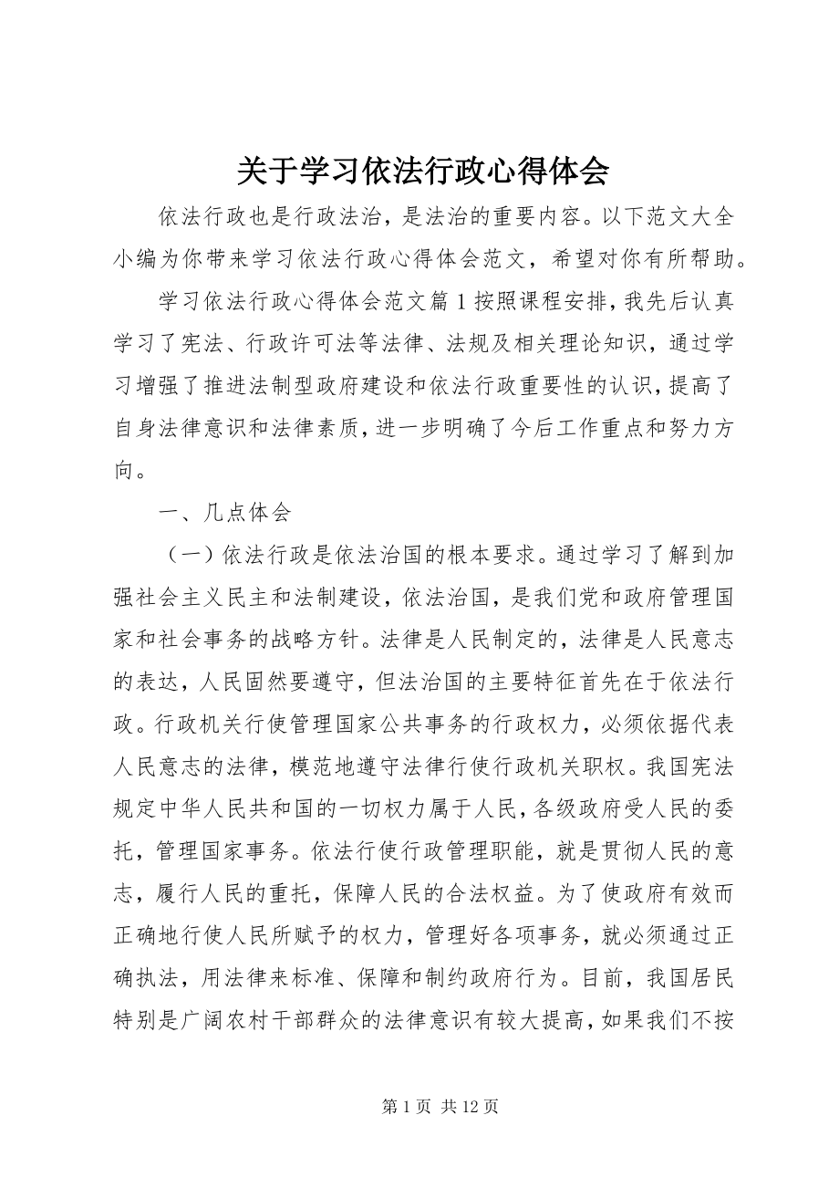 2023年学习依法行政心得体会.docx_第1页