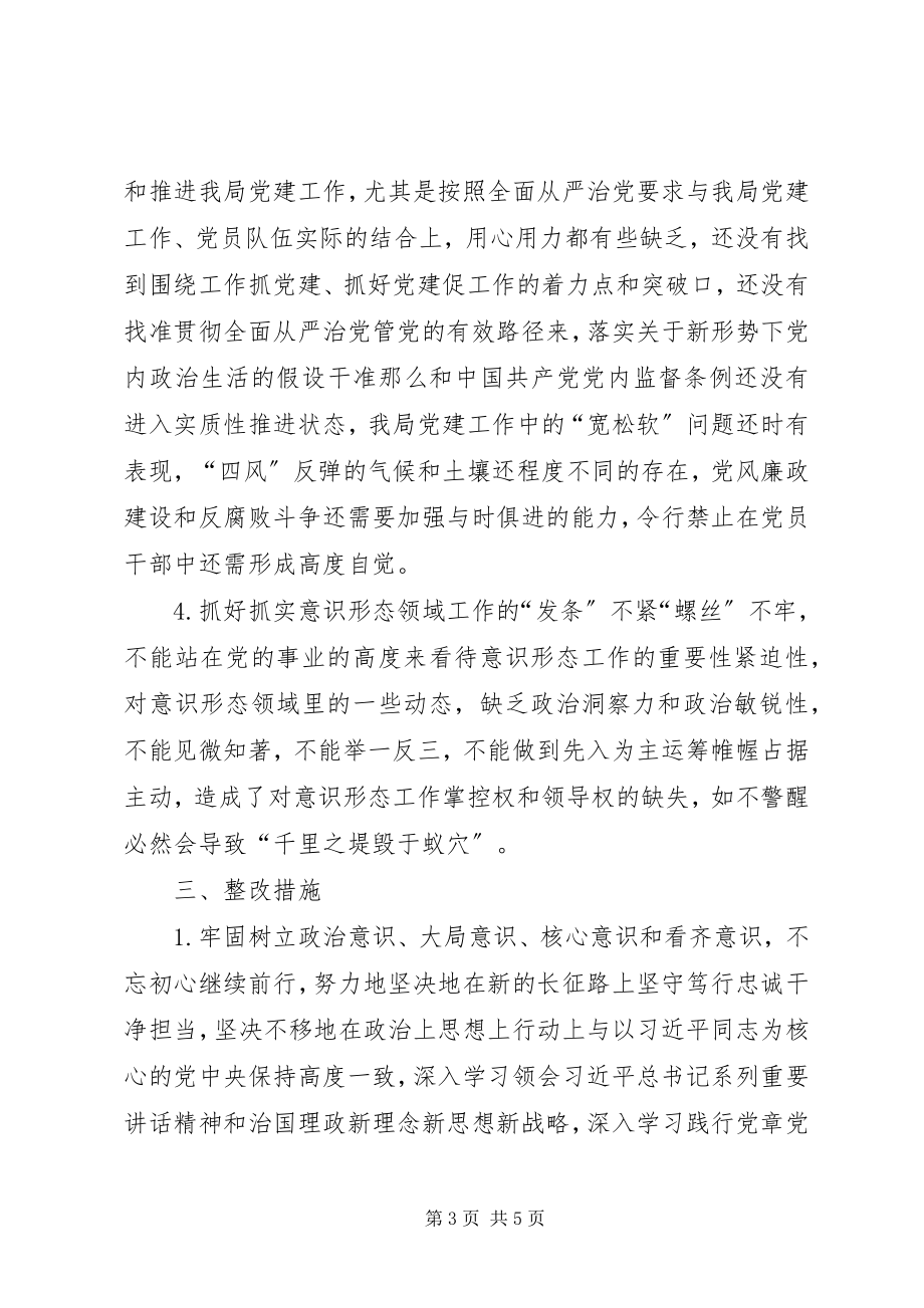 2023年邮政管理局局长个人对照检查材料.docx_第3页