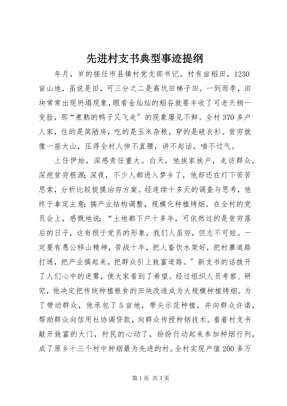 2023年先进村支书典型事迹提纲.docx_第1页