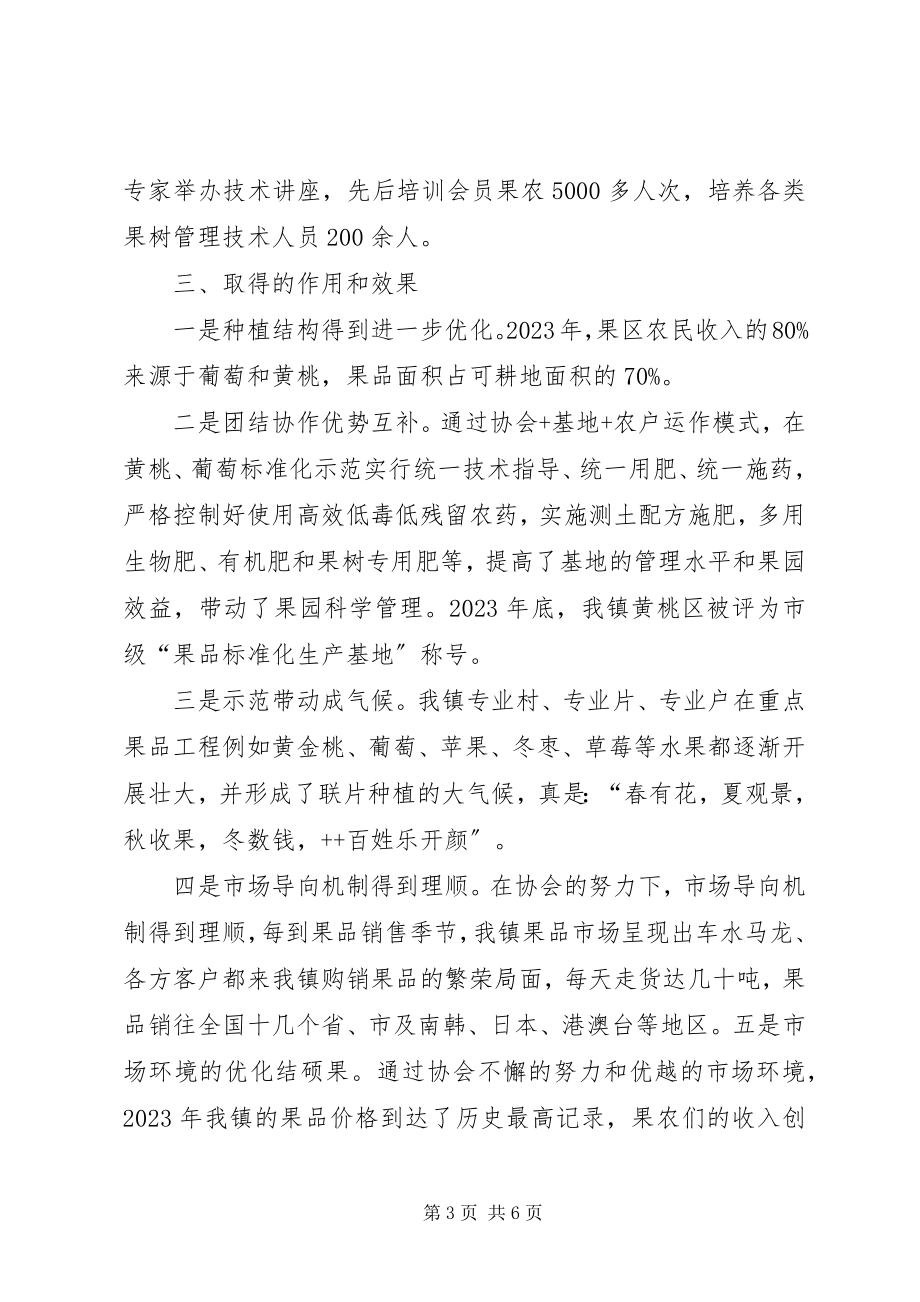 2023年乡镇农业标准化生产协会座谈会汇报讲话材料.docx_第3页