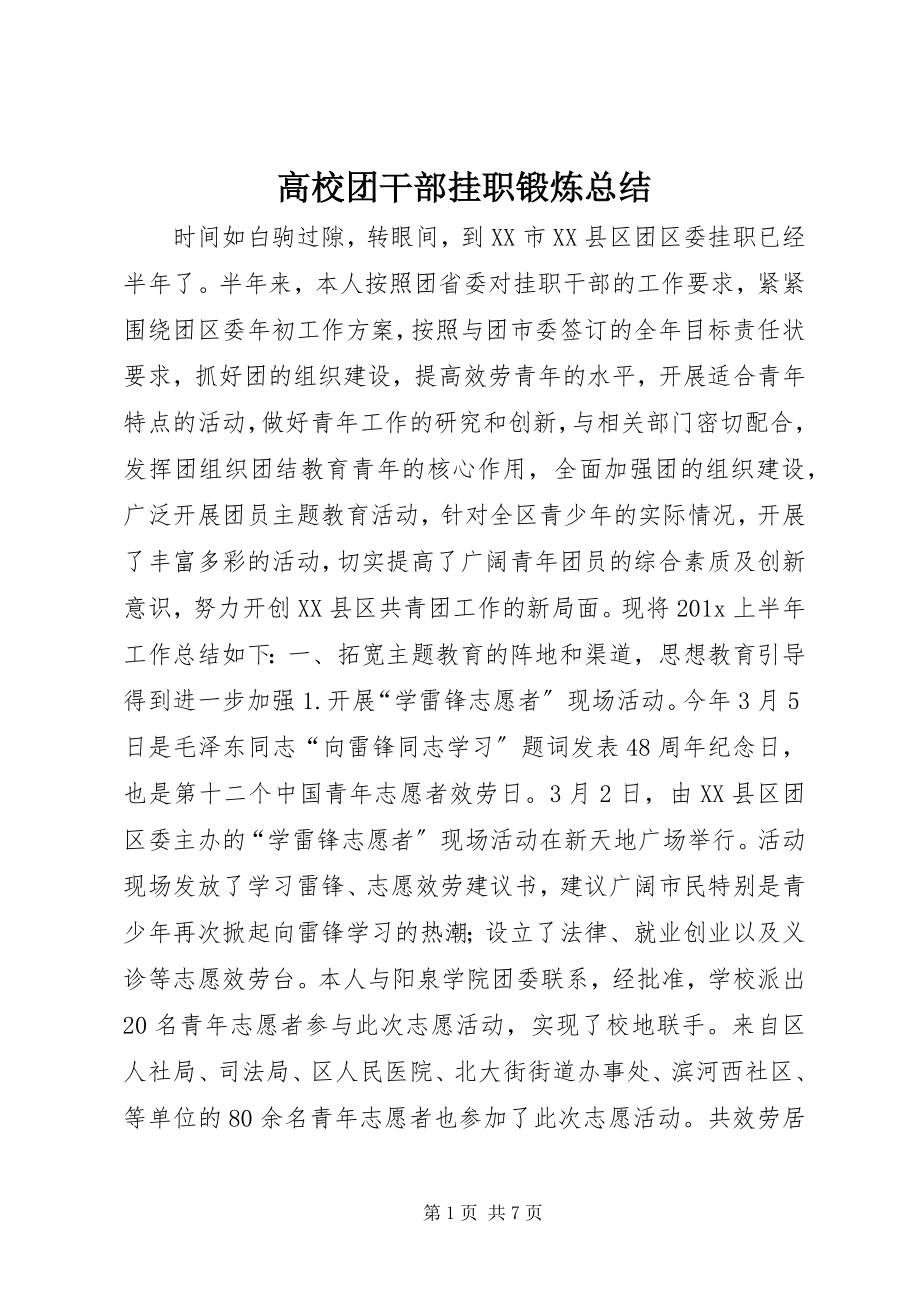 2023年高校团干部挂职锻炼总结.docx_第1页