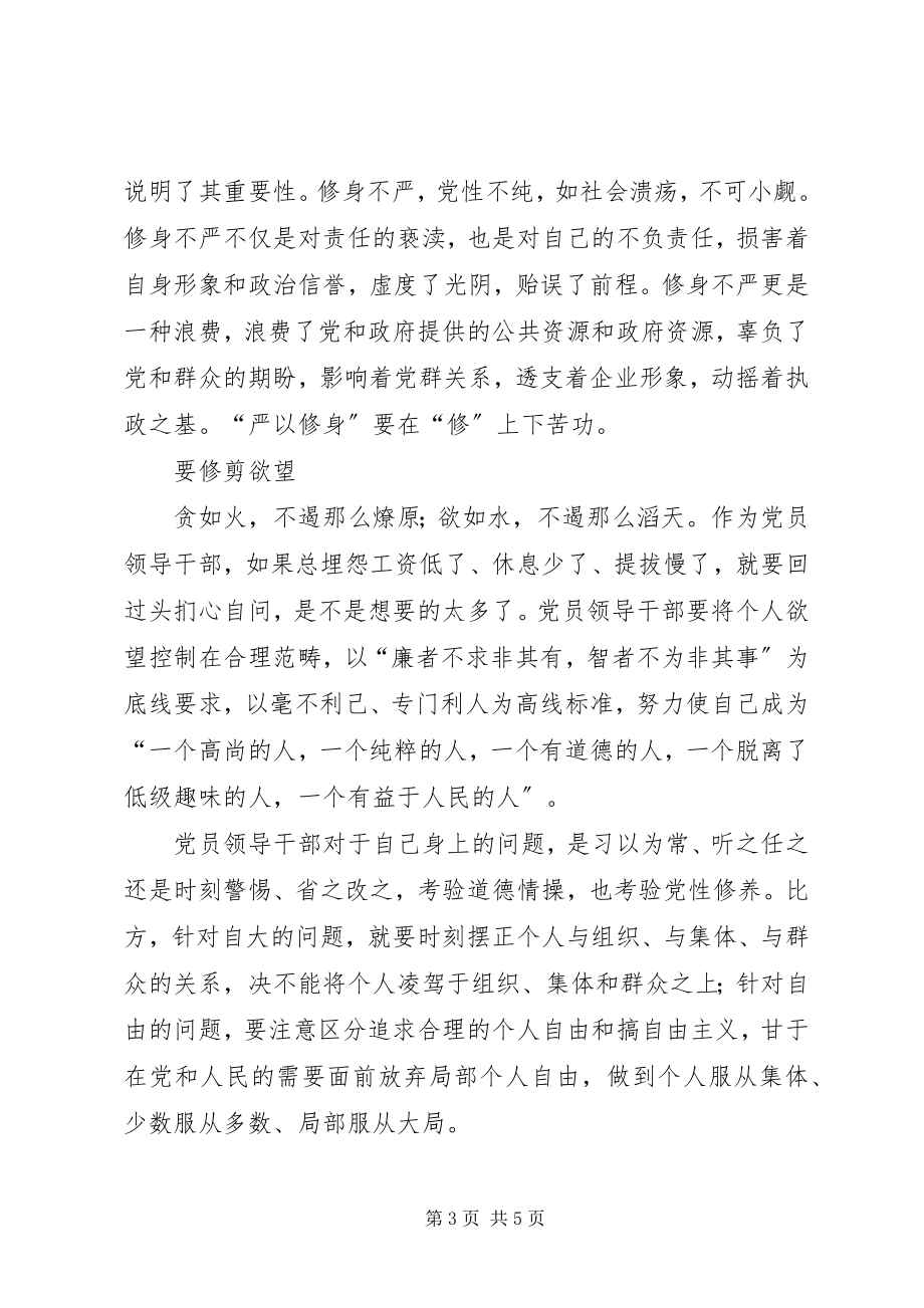 2023年三严三实第一专题研讨学习体会.docx_第3页