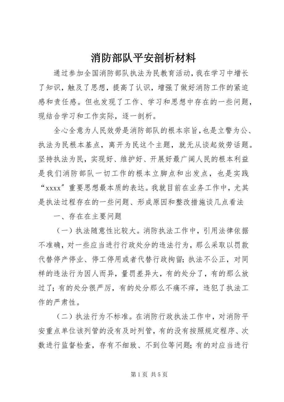 2023年消防部队安全剖析材料.docx_第1页