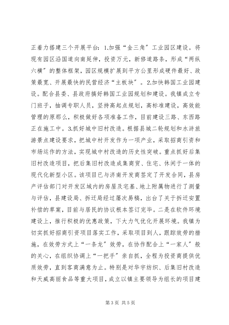 2023年镇招商引资工作汇报材料.docx_第3页