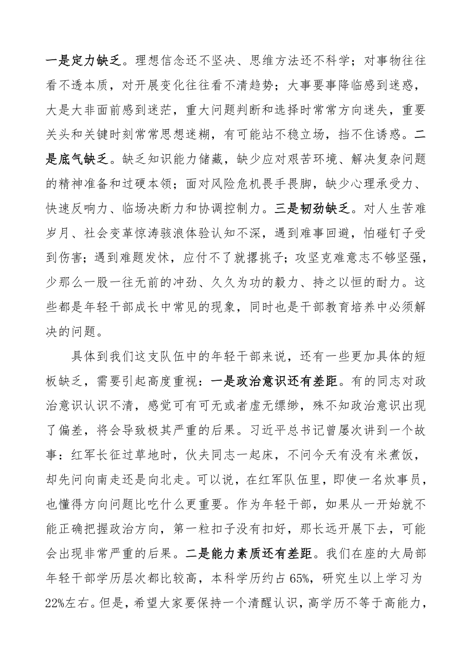 党课在担当中历练在奋斗中成长争做新时代想干事能干事干成事的年轻干部xx党校中青年干部培训班开班式重要讲话精神专题党课讲稿范文.doc_第2页